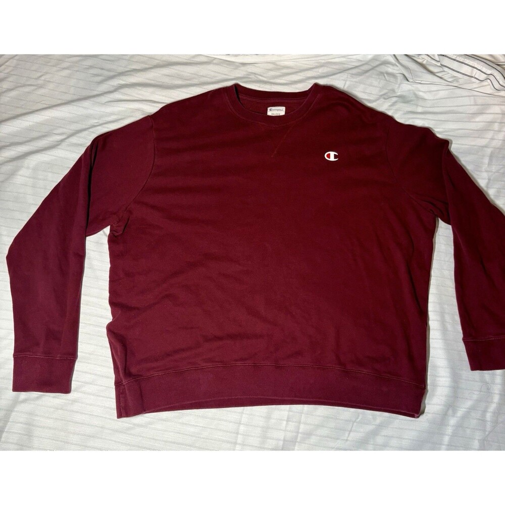 Vintage 90s Maroon Champion Weave Crewneck Sweatshirt Adult Size XXL